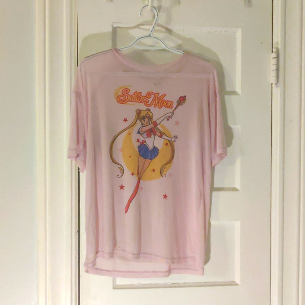 Semi sheer pink Sailor moon t shirt